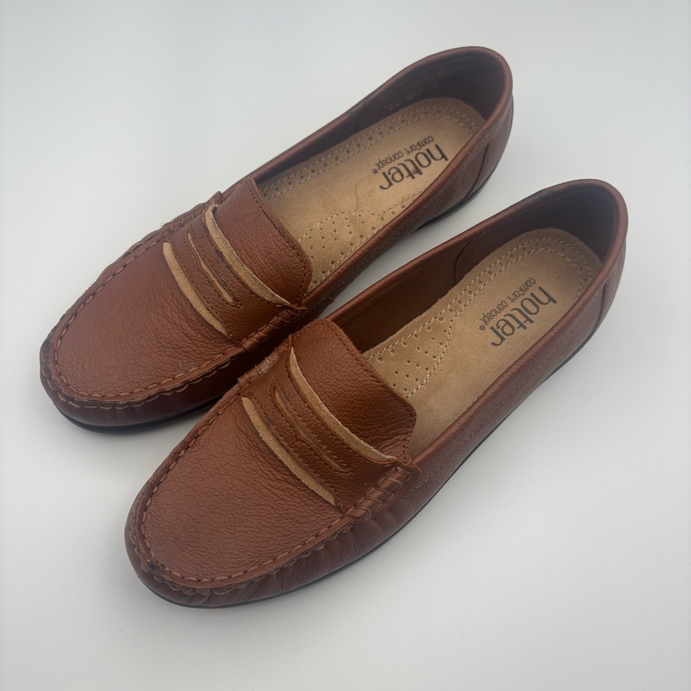 Hotter Women’s Comfort Concept Brown Leather Loafers, Size 8